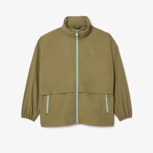 jaket hijau olive Lacoste original minimalis