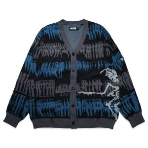 Sweater rajut abstrak biru-hitam Miracle Mates